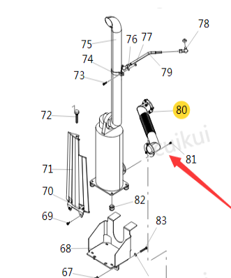 XCMG paver muffler bellows part number 200634116