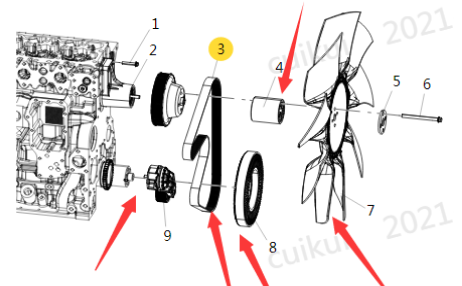 XCMG paver engine fan blade part number 860533654