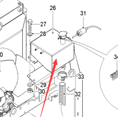  milling machine engine auxiliary water tank part number 2326531