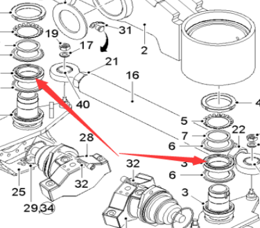  milling machine front axle trunnion bearing part number 42321