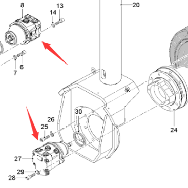  milling machine rear wheel travel motor part number 2320376