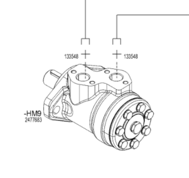  milling machine milling drum rotary motor part number 2477683