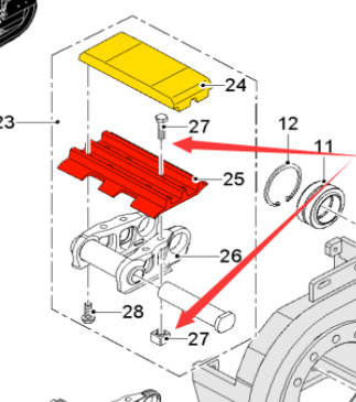  milling machine track shoe bolt part number 1861