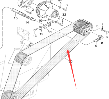  milling machine milling drum belt part number 113850