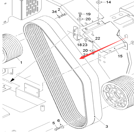  road milling machine milling drum drive belt part number 194597