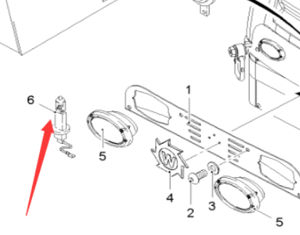  road milling machine headlight bulb Part No. 9778