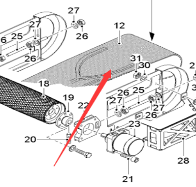  milling machine secondary feeding belt part number 2327881