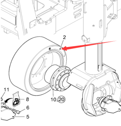  milling machine rear wheel part number 199575