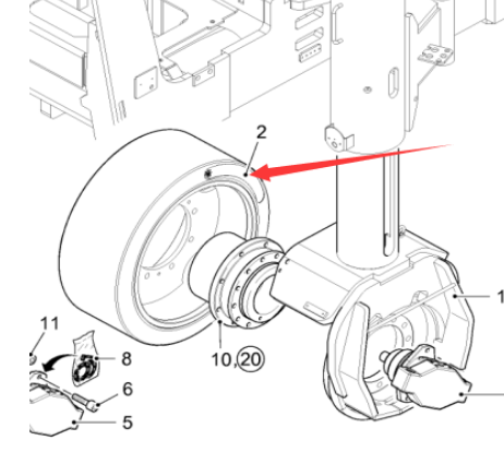  milling machine rear wheel part number 2136695