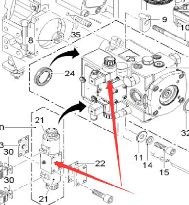  milling machine travel pump solenoid valve assembly part number 138916