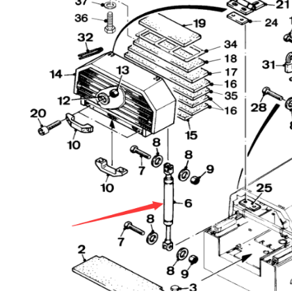  milling machine front cover gas spring part number 7532