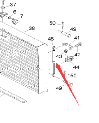  milling machine rear cover gas spring part number 85419