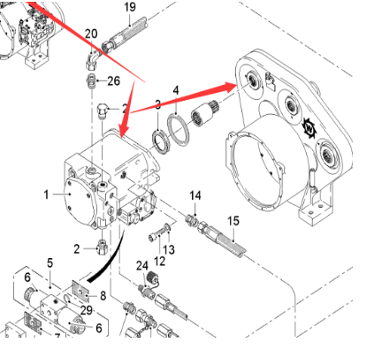  Pavement Milling Machine Feed Belt Drive Hydraulic Pump Part Number 137167