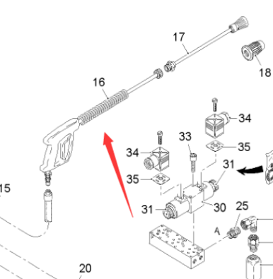  Pavement Milling Machine Cleaning High Pressure Water Gun Part No. 163262