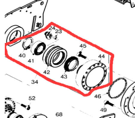  Pavement Milling Machine Milling Hub Removable Bearing Part Number 120691
