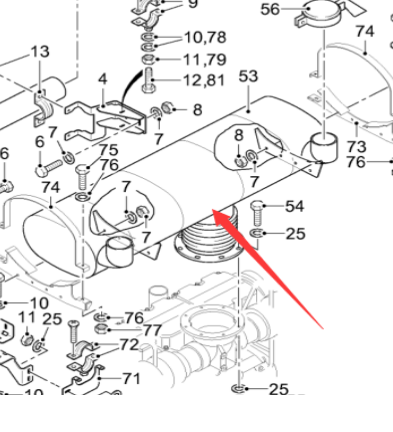  Pavement Milling Machine Silencer Part Number 192357
