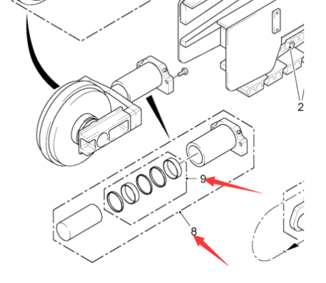  Pavement Milling Machine Track Tension Cylinder Part Number 133015 