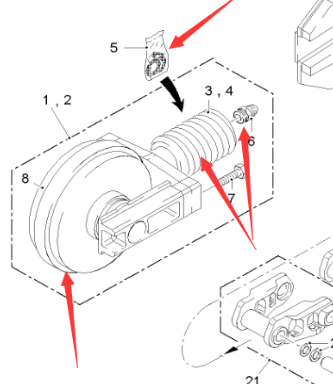  Pavement Milling Machine Track Tension Cylinder Part Number 129987