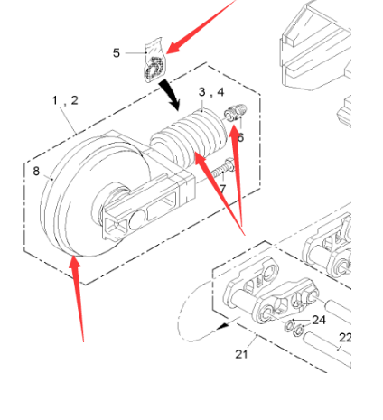  Pavement Milling Machine Front Tensioning Cylinder Part Number 106035