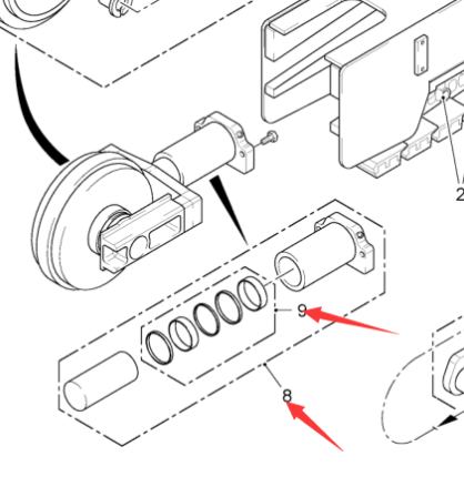  Pavement Milling Machine Track Tension Cylinder Part Number 2056849