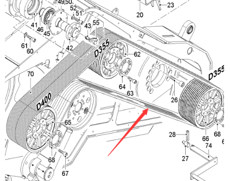  Pavement Milling Machine Milling Drum Drive Belt Part Number 2301089