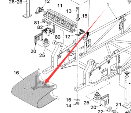  Pavement Milling Machine Secondary Conveyor Belt Part Number 51873