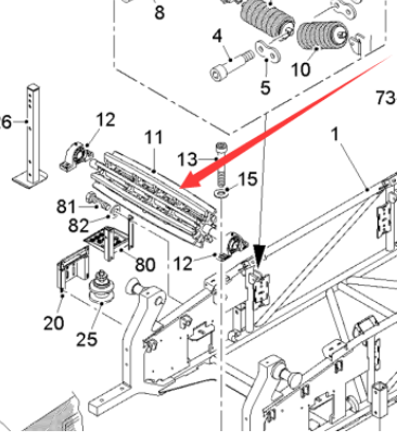  Pavement Milling Machine Secondary Turnback Roll Part Number 90059