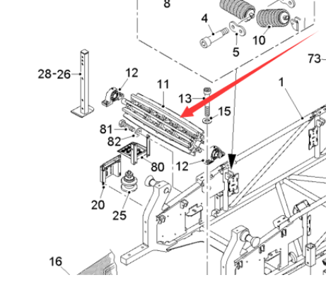  Pavement Milling Machine Primary Turnback Roll Part Number 190357