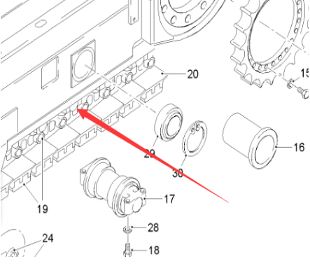  Pavement Milling Machine Traveling Chain Rail Assembly Part No. 108750