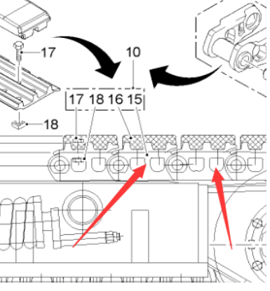  Pavement Milling Machine Traveling Chain Rail Assembly Part No. 121236