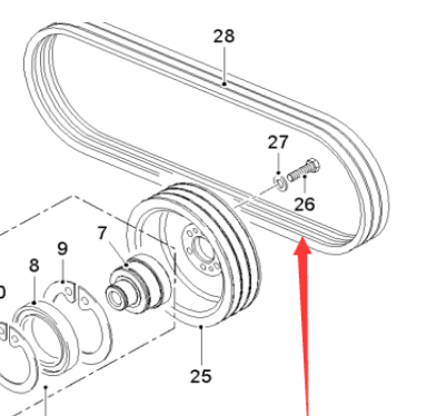  Pavement Milling Machine Hydraulic Pump Drive Belt Part Number 5664