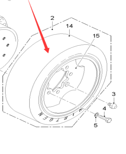  Pavement Milling Machine Solid Tire (Front Wheel) Part Number 2136673