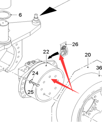  Pavement Milling Machine Front Wheel Travel Motor Part Number 186031