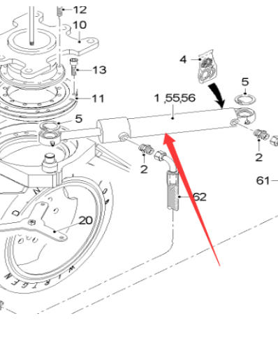 Pavement Milling Machine Steering Cylinder Part Number 53219