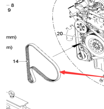  Pavement Milling Machine Engine Belt Part Number 145048