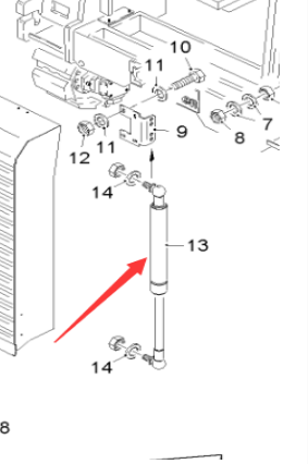  Pavement Milling Machine Additional Water Tank Gas Spring Part No. 48907