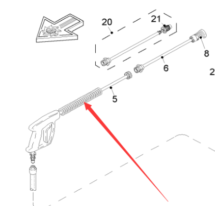  Pavement Milling Machine High Pressure Cleaning Gun Part Number 163263