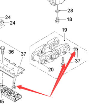  Pavement Milling Machine Roller Split Track Shoe Bolt Part Number 2064533