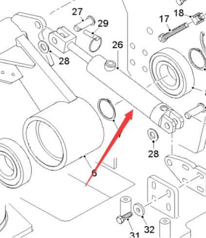  Pavement Milling Machine Milling Hub Belt Tensioning Cylinder Part Number 189411