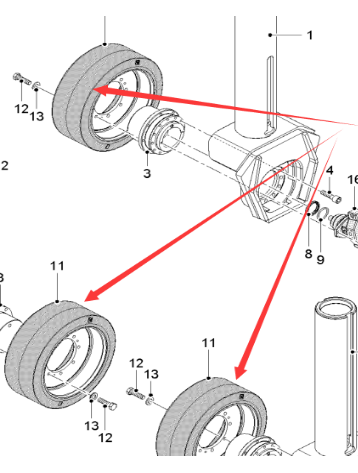  Pavement Milling Machine Walking Solid Tire Assembly Part Number 125782