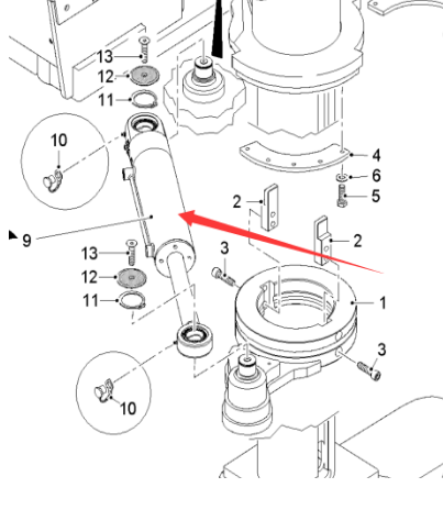  Pavement Milling Machine Movable Leg Cylinder Part Number 2365127