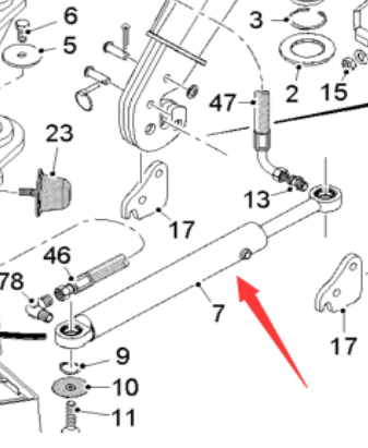  Pavement Milling Machine Conveyor Swing Cylinder Part Number 2102174