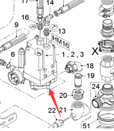  Pavement Milling Machine High Pressure Cleaning Water Pump Part Number 2187561