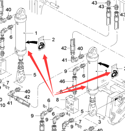  Pavement Milling Machine Lift Cylinder Repair Kit Part No. 84380