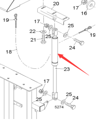  Pavement Milling Machine Hood Gas Spring Part Number 155639