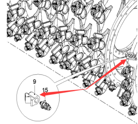  Pavement Milling Machine Cutterbed HT9 Part Number 2245315