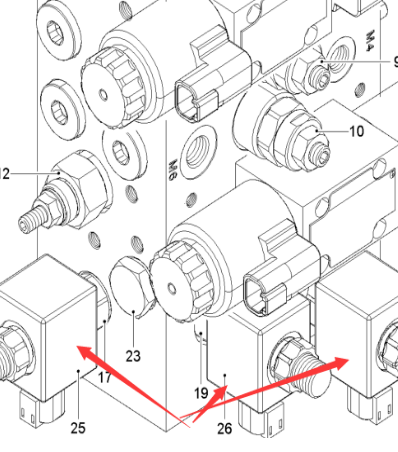  road milling machine valve group solenoid valve coil part number 2257136