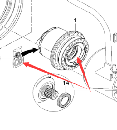  road milling machine walking reducer part number 166995