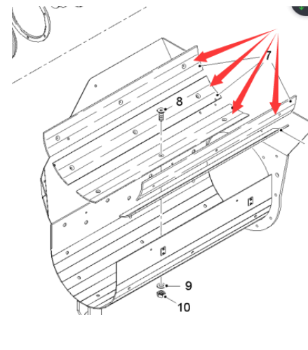  road milling machine feed spiral distributor wear plate part number 2092181