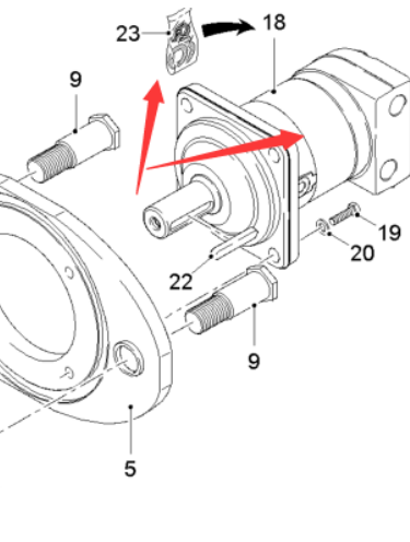  Road Milling Machine Feed Spiral Distributor Motor Part Number 2135756